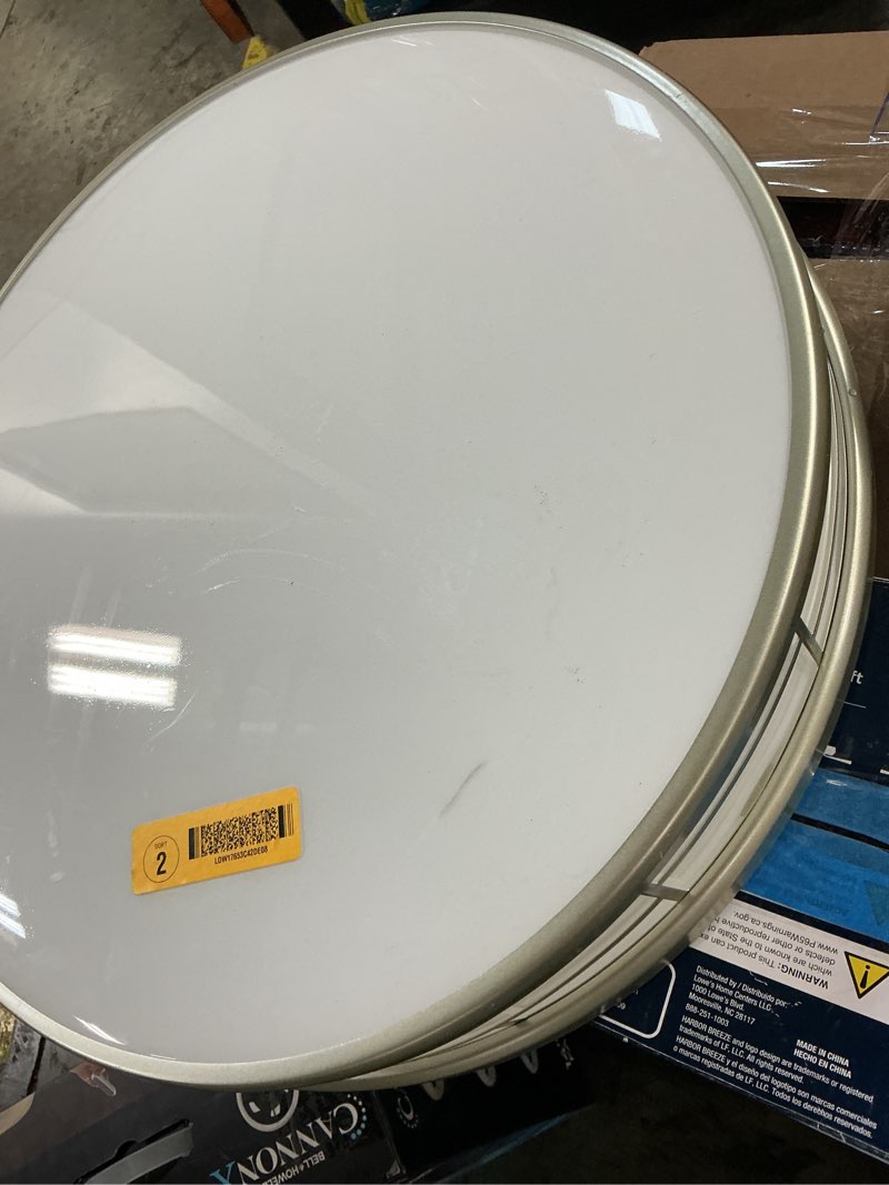 Condition photo showing As Is for progress lighting led ctc comm 17.75-in brushed nickel indoor 1 -light led flush mount light with