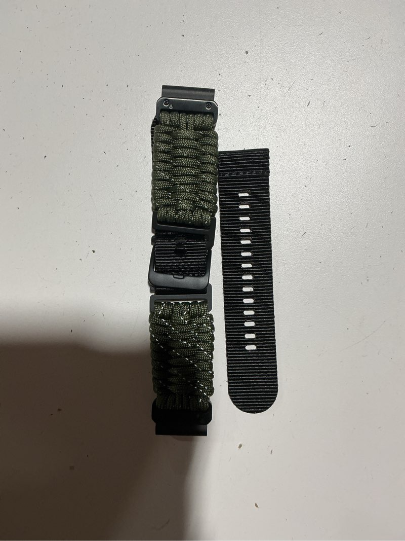 Condition photo showing Good Condition for BINLUN Compatible with Garmin Watch Band 20mm 22mm 26mm, Heavy-Duty Braided 550 Paracord Nylon Sport Replacement Strap Design for Quickfit Fenix/Fit for Forerunner/for Instinct/for Quatix/for MARQ Army Green Reflective 22MM