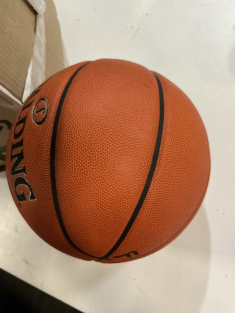 Condition photo showing Good Condition for spalding precision tf-1000 indoor game basketballs, dry grip microfiber composite cushioned cover, high school approved size 7, 29.5" orange