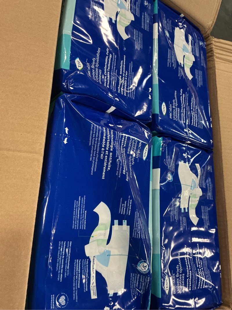 Condition photo showing New/Like New for tena incontinence adult diapers, maximum absorbency, disposable briefs, proskin - large - 56 ct large 56
