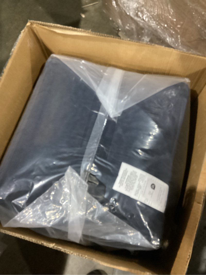 Condition photo showing Good Condition for allen + roth Eclectic Blue Velvet Pouf Ottoman