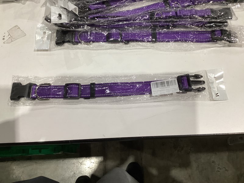 Condition photo showing New/Like New for TECEUM Reflective Dog Collar – Purple – M – Extra Soft Padding – Basic Nylon Pet Collar – Quick Release Buckle – Fits Small, Medium and Large Dogs, Puppies, Cats – ESA & Service Dog Options Purple Medium