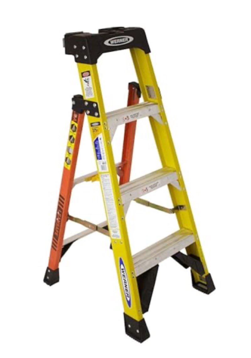 Stepladder,375 lb. Load Cap.,Fiberglass