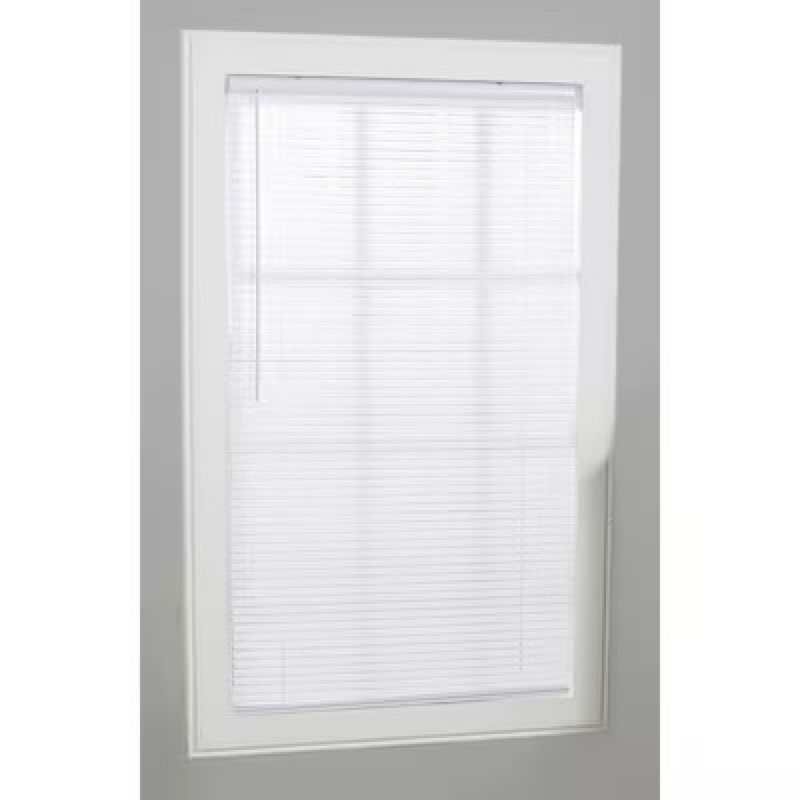 Project Source 1-in Slat Width 36-in x 48-in Cordless White Vinyl Light filtering Mini-blinds