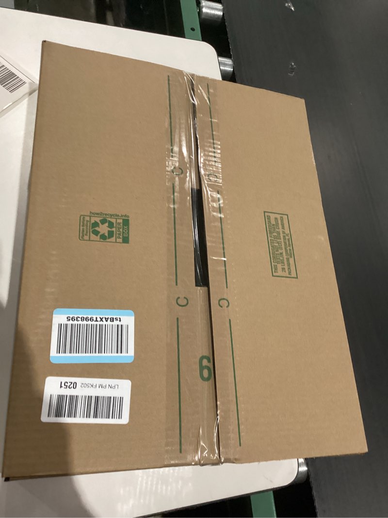 Condition photo showing As Is for Storage Bins for Clothes, 40L Large Collapsible Stackable Closet Organizer Containers, Storage Boxes with Lids,Storage Cube Basket, Clear Windows & PU Leather Handles, Pack of 3, 17x12x12 Inch Beige