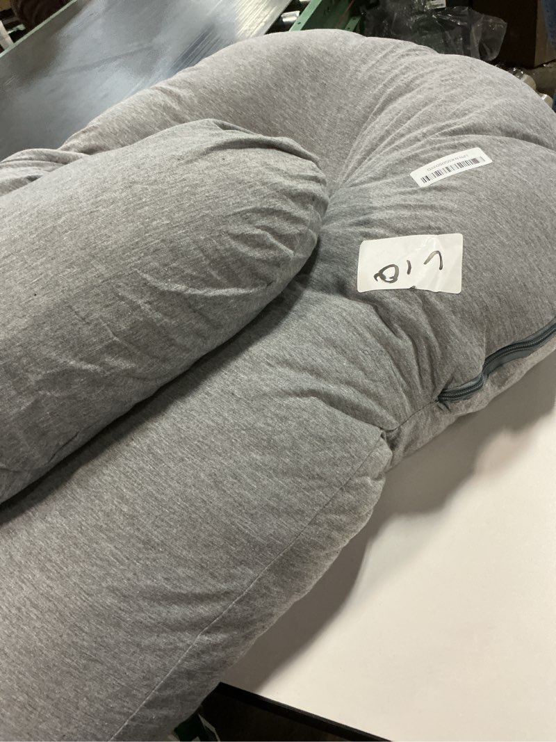 Condition photo showing As Is for PILLANI Pregnancy Pillows for Sleeping - V C U Shaped 57inch Full Body Pillow with Removable Washable Cover, Cooling Maternity Pillow for Pregnant Women, Support for Back Belly Legs Hip Jersey Grey
