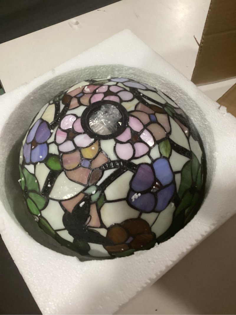 Condition photo showing Good Condition for ZJART Tiffany Pendant Light Plug in Stained Glass Swag Lamp 12X12X181 Inch Hanging Lamp (Flowers But