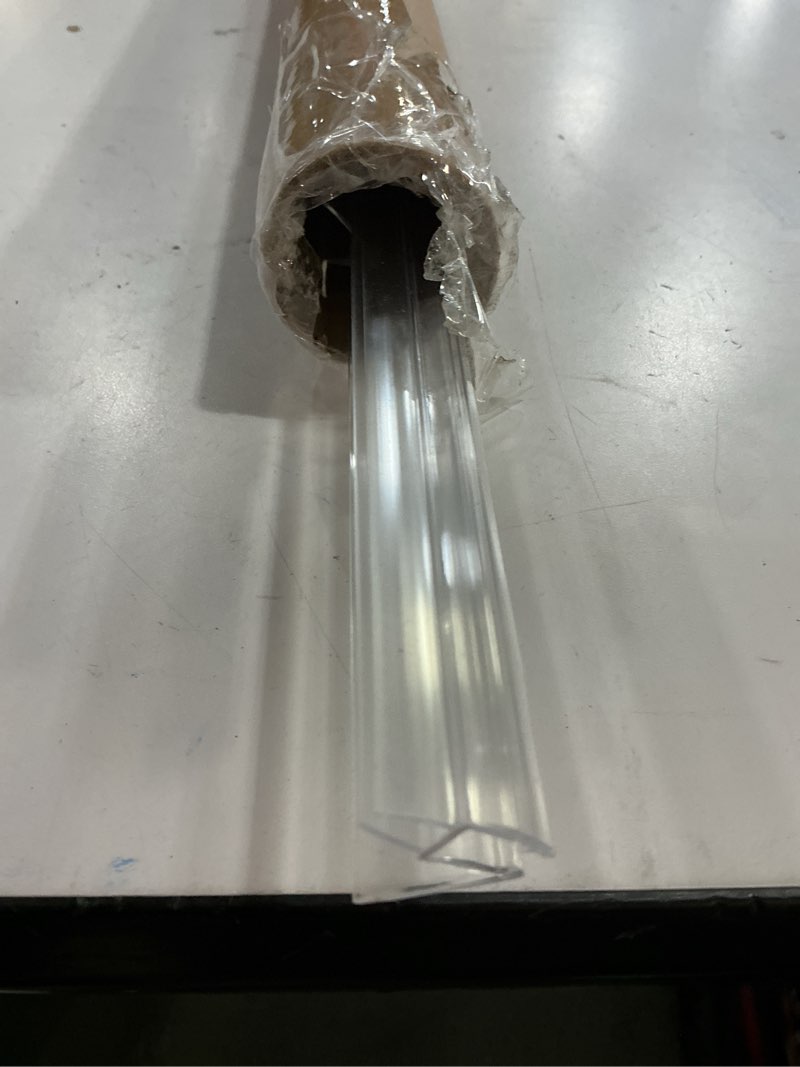 Condition photo showing New/Like New for shower door bottom seal strip, 2pcs seal strip, ultra clear pvc, 36" length, fits 6mm thick glass, prevents leaks, easy installation, no adhesive required (ultra clear, 36in for 1/4"(6mm) door) ultra clear 36in for 1/4"(6mm) door