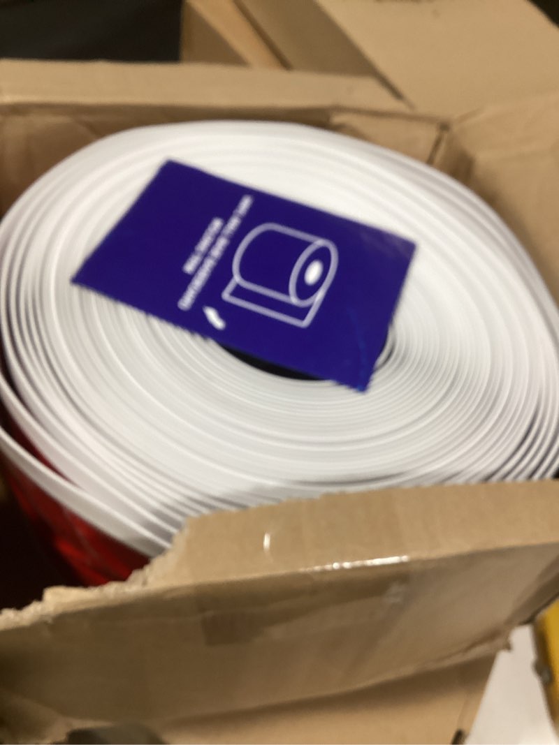 Condition photo showing Good Condition for Vinyl Baseboard Molding Trim 6 Inch x 60 Feet Peel and Stick Baseboard Trim Flexible PVC Cove Base Moulding Self-Adhesive Trim for Garage Bathroom Cabinet Floor Walls, White 6Inch x 60Ft White