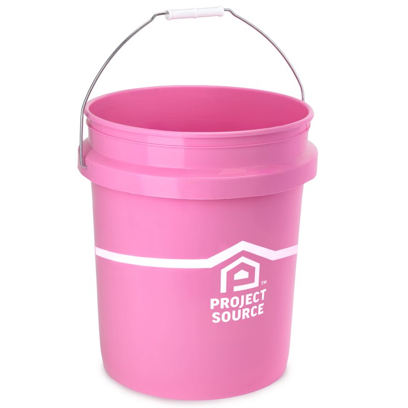 project source (1-pack) pink 5-gallon plastic pink general bucket