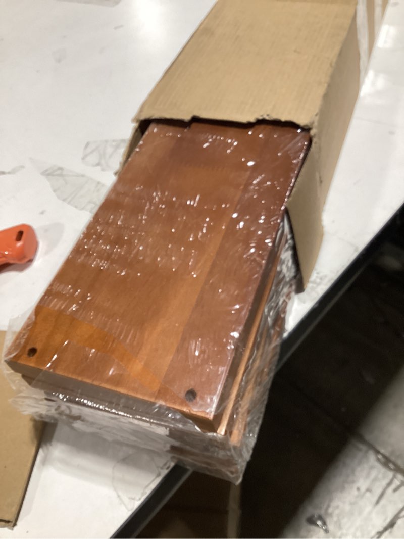 AZSKY Nursery Shelves Light Walnut Floating Book Shelf Organizer for Baby Nursery Décor Wall Book Sh