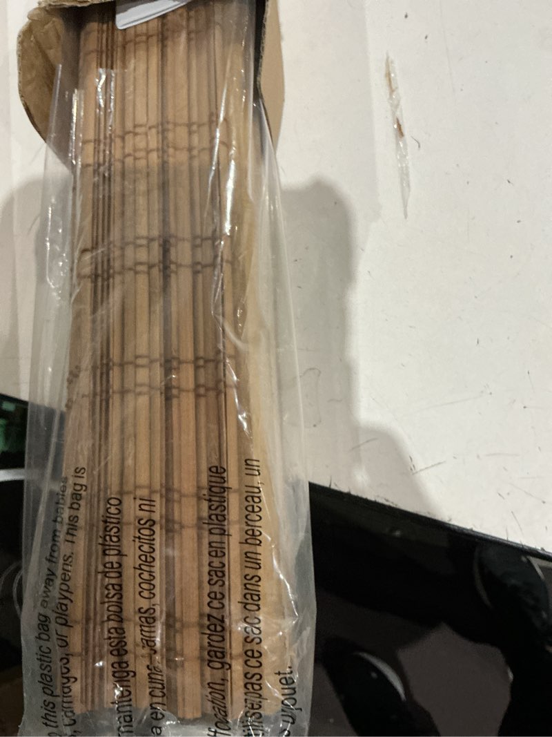 Condition photo showing Good Condition for lazblinds no tools no drill cordless bamboo roman shades, light filtering window treatment, roll up bamboo blinds for windows 30.5'' w x 48'' h, ceylon light russet light filtering-ceylon light russet 30.5" w x 48" h