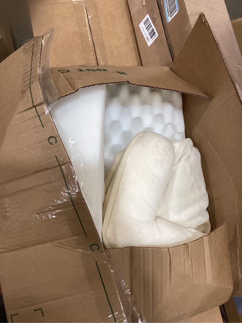 Condition photo showing As Is for bedsure orthopedic dog beds for small dogs - washable small dog cat bed waterproof, comfort pet couch sofa with washable removable cover, pets bed with nonskid bottom, ivory, 24" 24"l x 18"w x 6"th ivory
