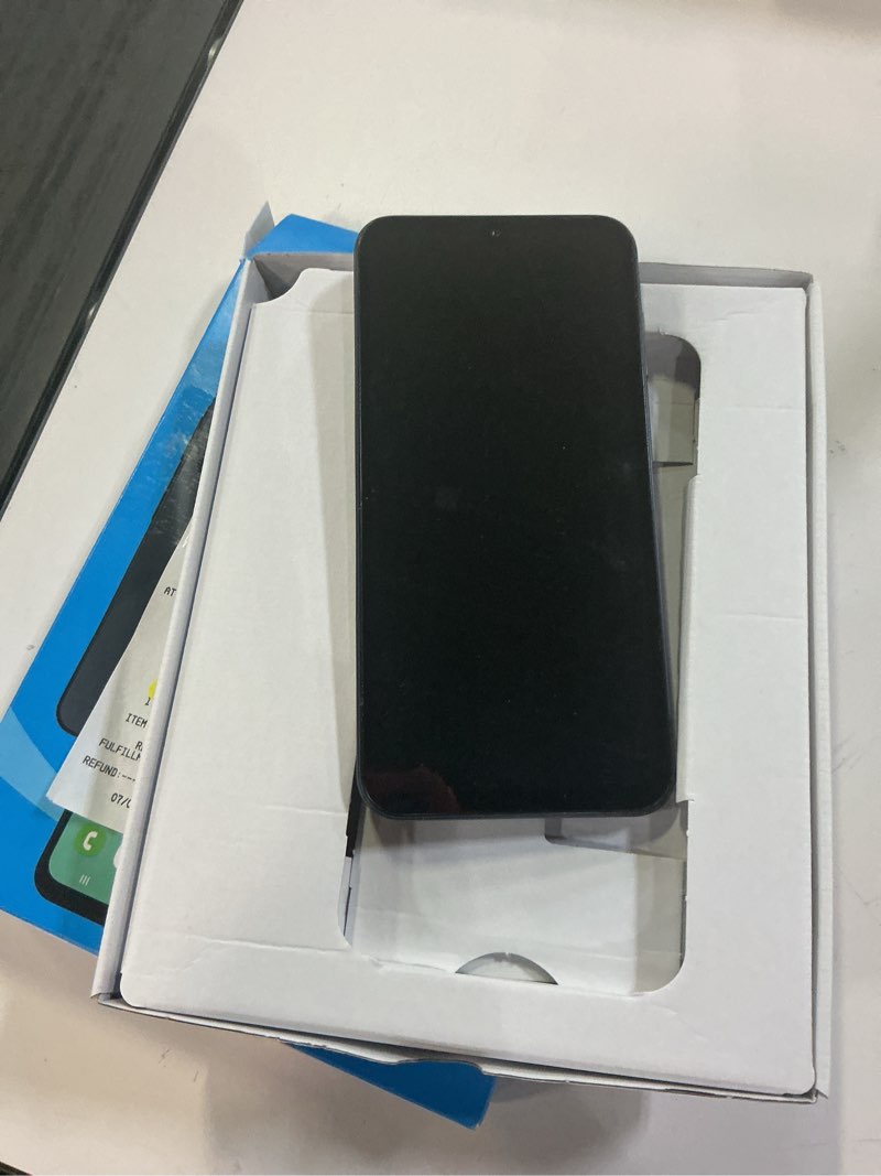 Condition photo showing As Is for at&t samsung galaxy a16 5g, 128gb, blue black - prepaid smartphone