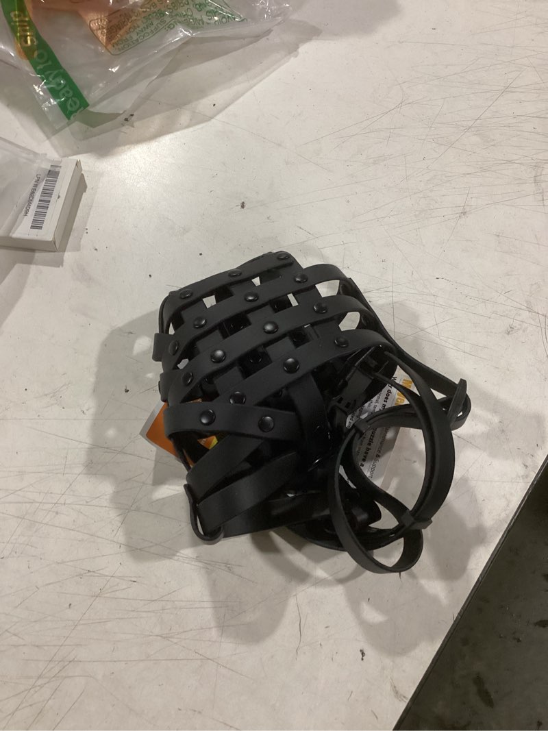 Condition photo showing Good Condition for mayerzon dog muzzle for medium large dogs, humane basket muzzle, soft & lightweight & adjustable | anti biting chewing eating, suits training walks grooming vet visits, drink & pant easily (black, m) black m [snout cir:10-10.75"]