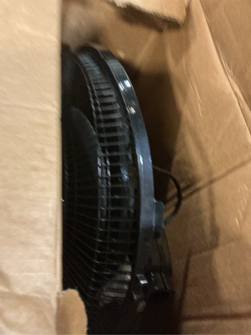 Condition photo showing Good Condition for Amazon Basics 16" Pedestal Fan with Remote, Floor Fan, Standing Fan for Bedroom, Living Room, Office, with 3 Speeds, 3 Modes, Timer, Dual-Layered Blades, Adjustable Height, Tilt Head, 60W, Black 3-Speed, AC Motor