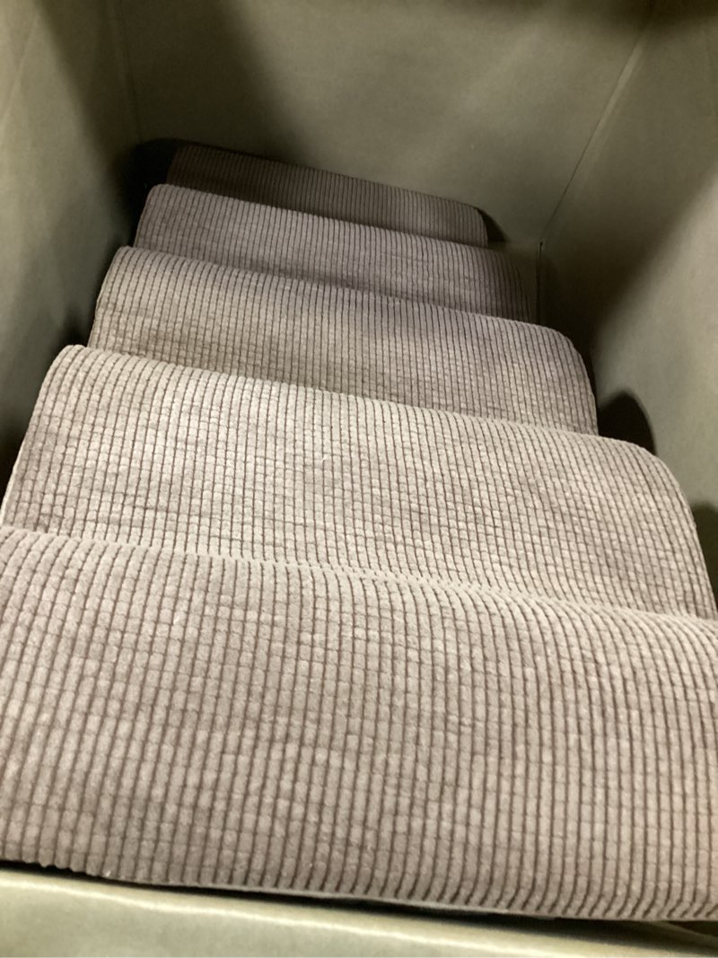 Condition photo showing As Is for pet stairs, dog stairs for small dogs, dogs steps, 5-step curved dog ramp for bed, couch, sofa, car and chair, non-slip bottom design, cat scratching board, high density foam portable pet step, coffee coffee 5 5-step 22.6"h