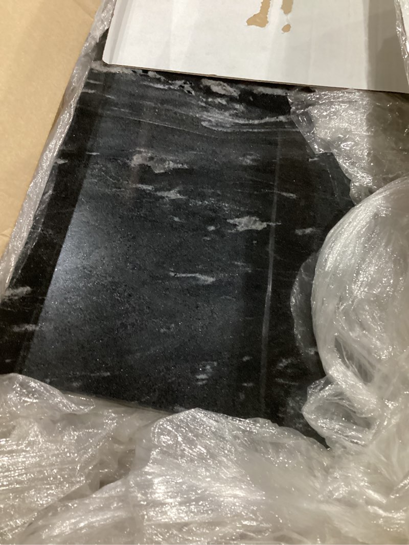 Condition photo showing Good Condition for (Black) Marble Cutting Board, 16 x 20 Inch Marble Slab, Pastry Board With Non-Slip Feet For Baking, Cheese, Chocolate, Gifts For Housewarm, Aura Calacatta 20\"L x 16\"W Aura Calacatta