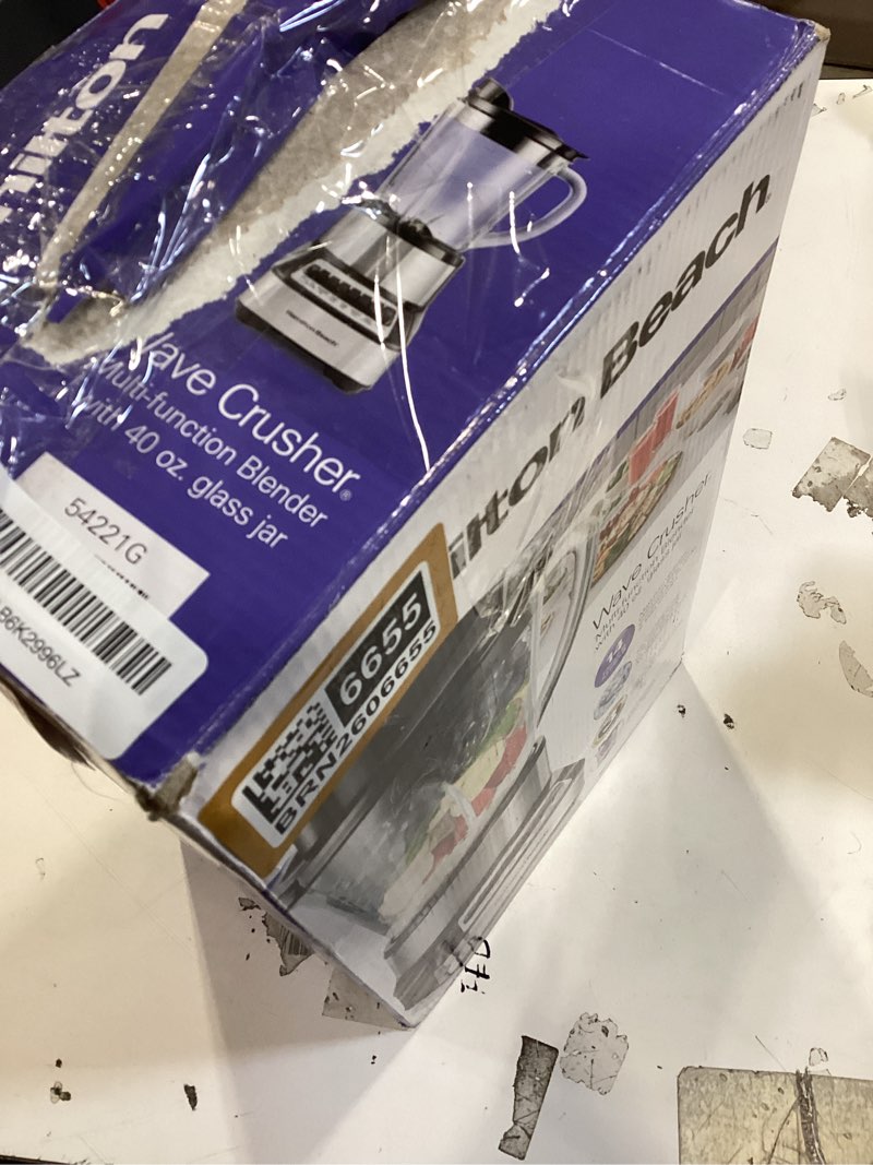 Condition photo showing Good Condition for hamilton beach wave crusher blender for smoothies with 40 oz glass jar and 14 functions, ice sabre blades & 700 watts for consistently smooth results, black + stainless steel (54221) stainless steel blender