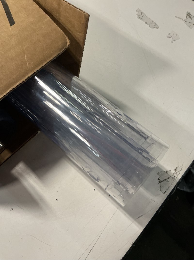 Condition photo showing Good Condition for (Similar to stock photo) Clear Table Protector 30 x 60 Inch, 1.4mm Thick Waterproof PVC Plastic Table Cover, Durable Table Pad for Dining Room, Kitchen, Writing Desk, and Coffee Tables 30 x 60 inch Rectangle Clear 1.4mm