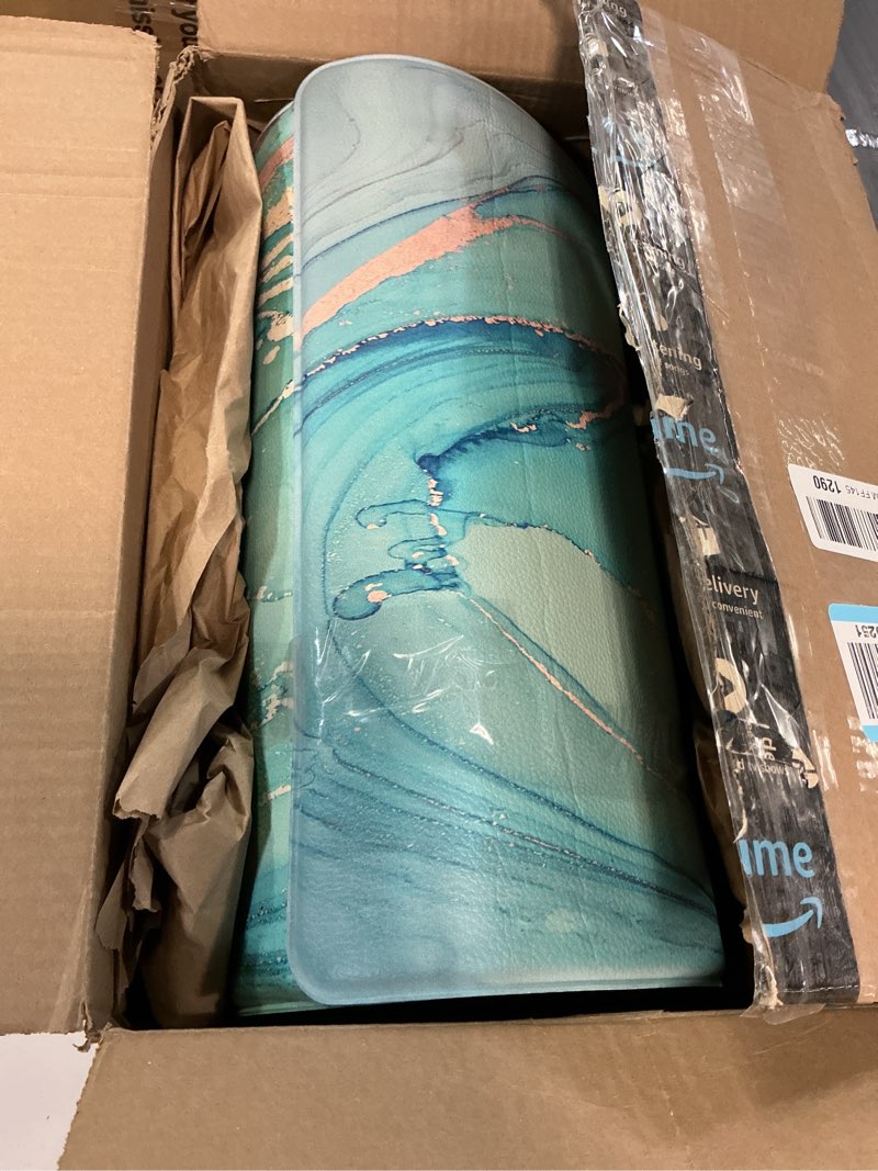 Condition photo showing Good Condition for  (only 1 pcs) MAYHMYO Kitchen Rugs and Mats Teal Marble GoldAnti Fatigue Mat PVC Non Slip Turquoise Foam Cushioned Kitchen Mats for Floor Dining Room Home Office Sink Laundry Teal 29\\\\\\\"L x 17.3\\\\\\\"W x 0.4\\\\\\\"Th + 47\\\\\\\"L x 17.3\\\\\\\"W x 0.4\\\\\\\"Th