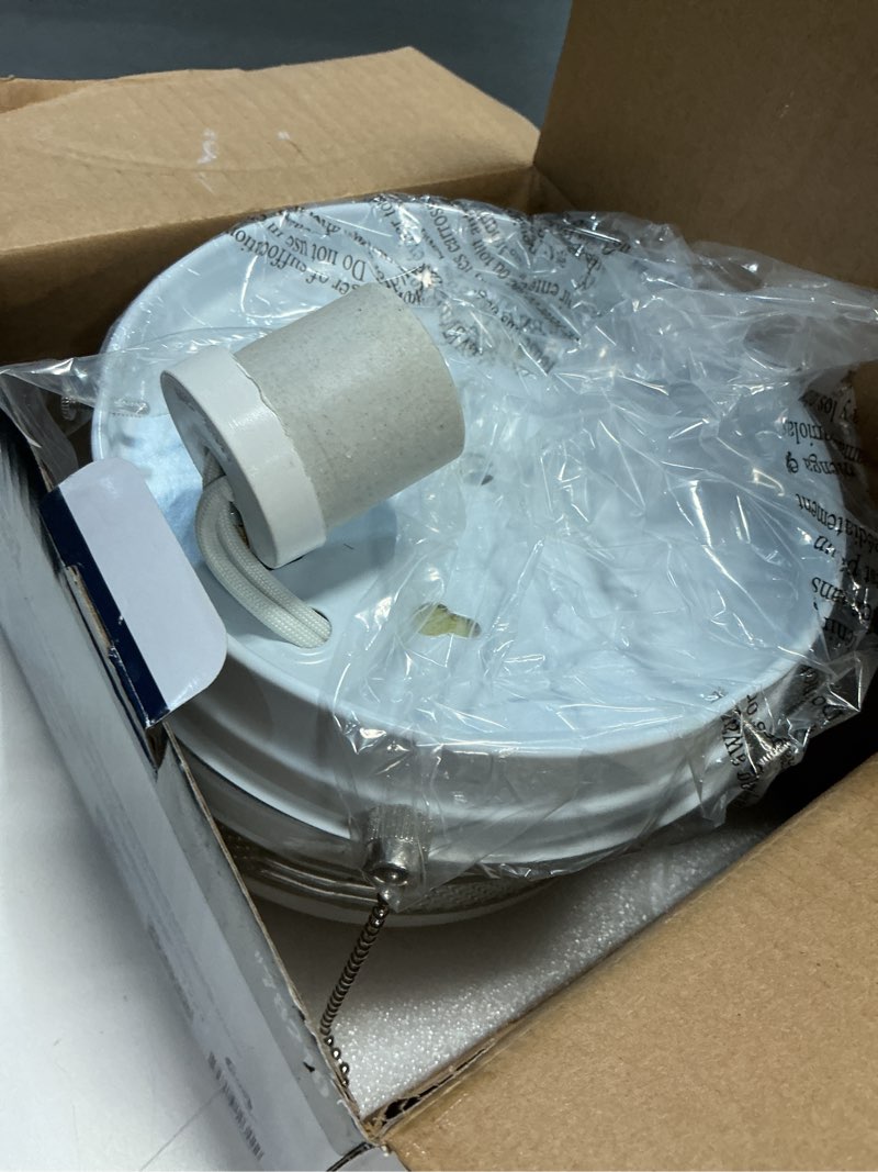 Condition photo showing item condition for 500+ bought last week Project Source 1 -Light 6.75-in Satin White Flush Mount Light