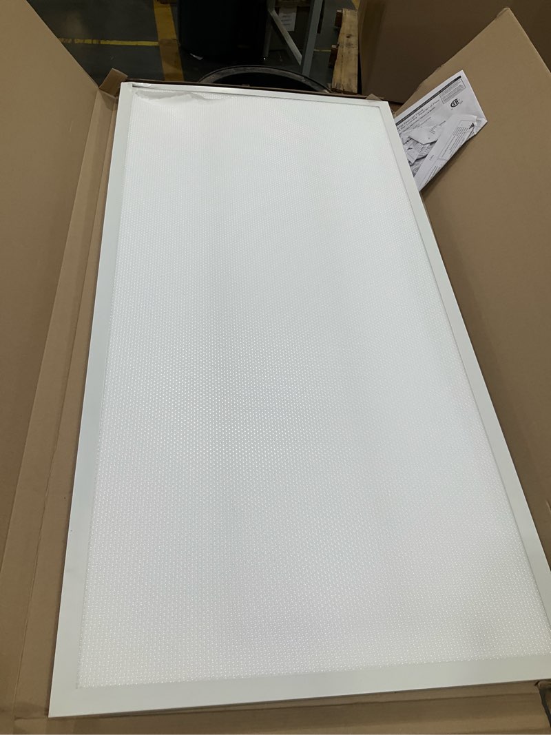 Condition photo showing As Is for gtx 2 ft. x 4 ft. white integrated led troffer light