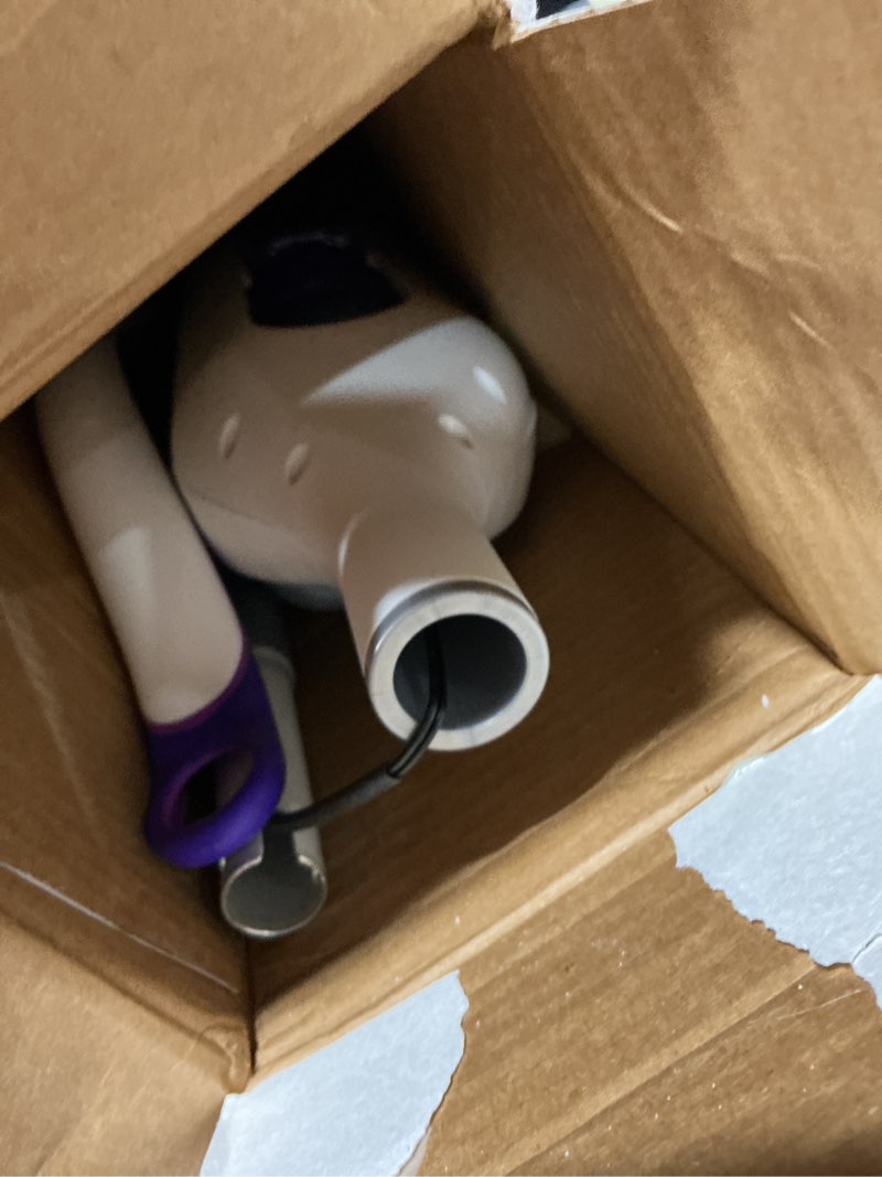 Condition photo showing New/Like New for swiffer powermop multi-surface mop kit for floor cleaning, fresh scent, mopping kit includes powermop, 2 mopping pad refills, 1 floor cleaning solution with fresh scent and 2 batteries purple and white