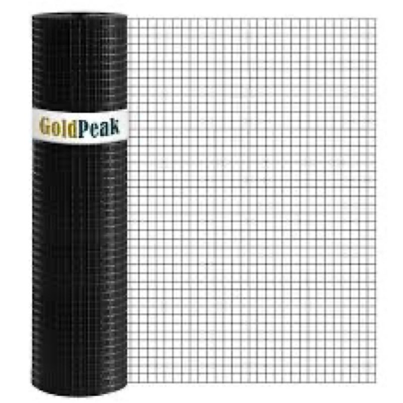 GoldPeak Black Hardware Cloth 1/2 inch 24 inch x 100 Foot - Vinyl Coated Wire Mesh Roll Tree Guard Cage Wire Chicken Wire Fence Roll