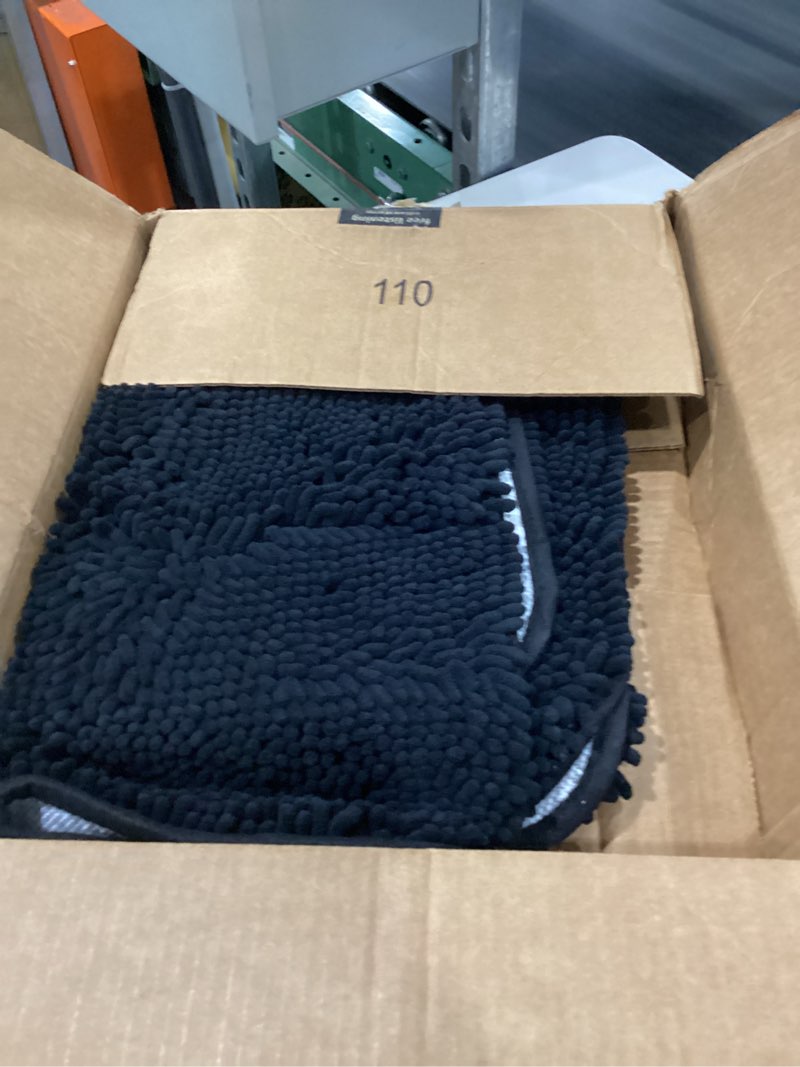 Condition photo showing Good Condition for olanly black bathroom rug 30x20, extra soft absorbent chenille bath rugs, rubber backing quick dry, machine washable bath mats for bathroom floor, tub and shower, home decor accessories 30" x 20" black