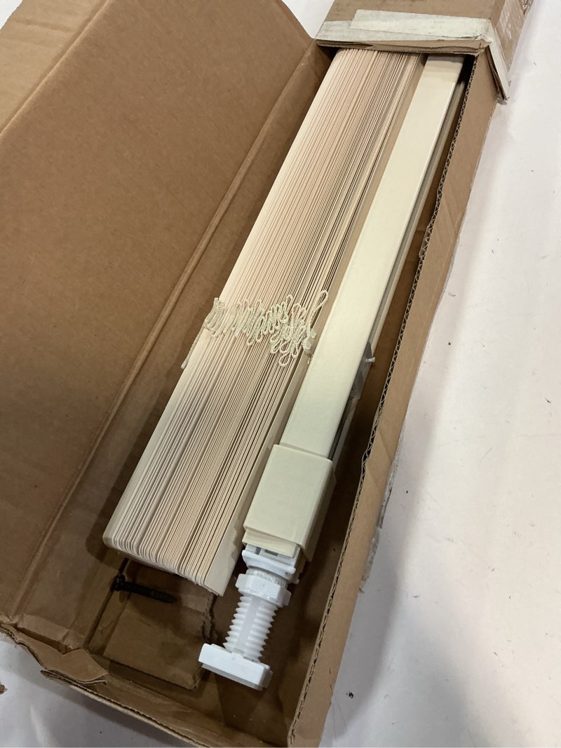 Condition photo showing Good Condition for lazblinds no drill blinds for indoor windows, cordless 1" vinyl mini blinds, privacy s-curve blinds for windows, room darkening horizontal window blinds and shades for home, 35 1/2" w x 48" h, beige beige 35.5" w x 48" h