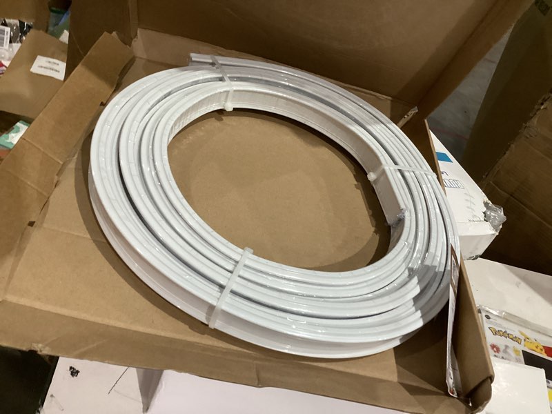 Condition photo showing As Is for UrbanRed Flexible Bendable Ceiling Curtain Track, 16.4 ft (5 m), Mount for Rail with Curtain Tracks System, Room Divider, Curtains Rod, RV Ceiling Track for Curtains, White 5 Meters (16.4 ft) White