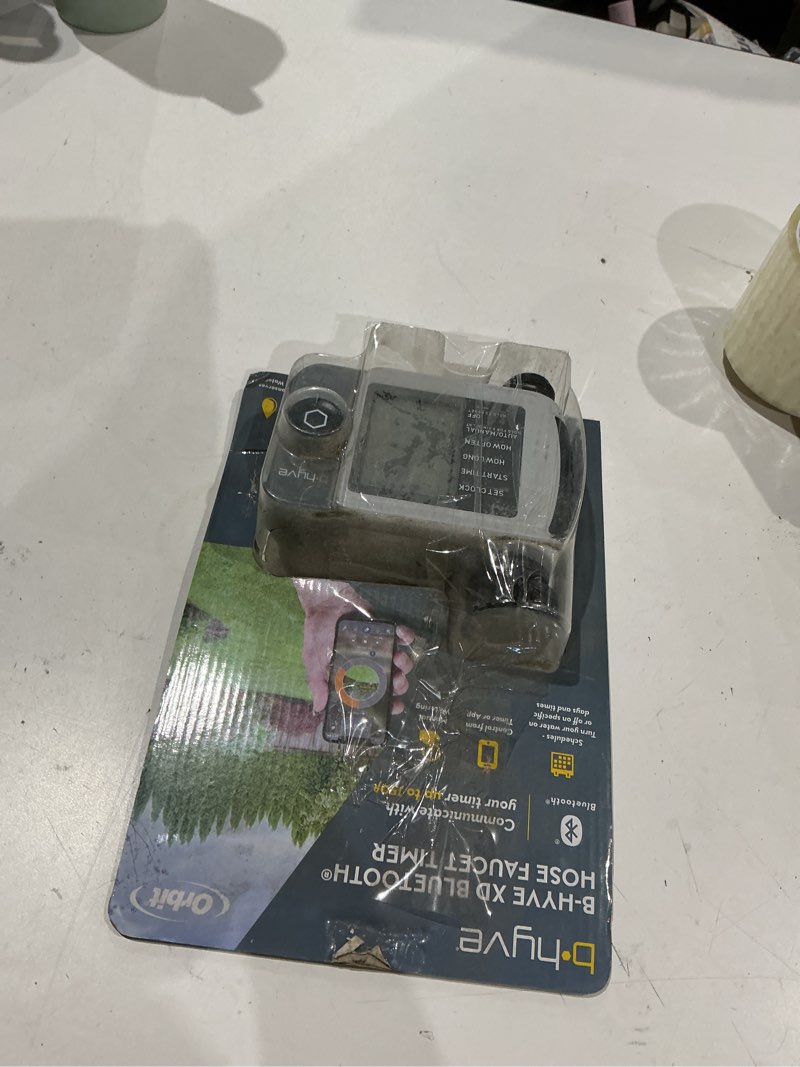 Condition photo showing As Is for b-hyve xd bluetooth 1-outlet hose watering timer sprinkler timer