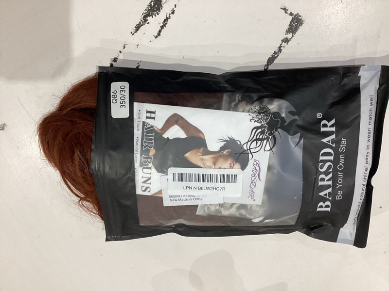 Condition photo showing Good Condition for barsdar 2 pcs auburn messy bun hair piece - elastic copper messy hair bun scrunchie for women - natural looking thick soft synthetic large fluffy updo hairpieces chignon scrunchie extensions daily medium auburn
