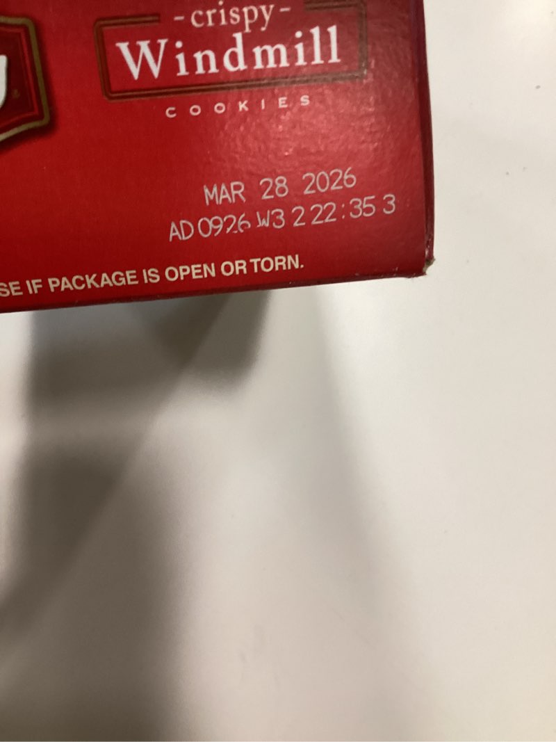 Condition photo showing New/Like New for (Best By:Mar/28/2026)Archway Cookies, Crispy Windmill Cookies, 9 Oz Box Windmill 9 Ounce (Pack of 1)