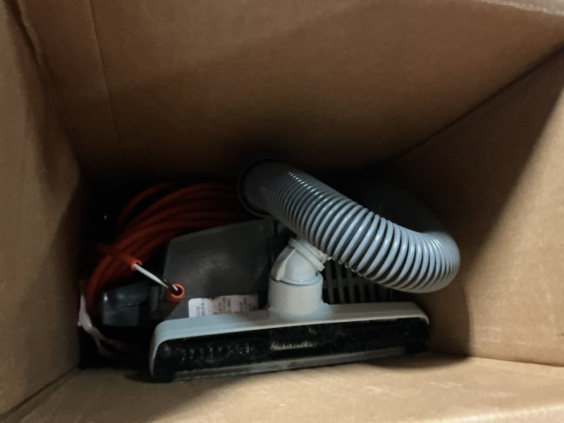 Condition photo showing As Is for Hoover Commercial PORTAPOWER Lightweight Canister Vacuum Cleaner with Attachments, Portable Carriable Handheld Small Professional Grade Bagged, 8 Pounds, CH30000, Black