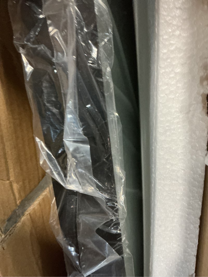 Condition photo showing Good Condition for black bathroom mirror 22x30 inch, rectangle mirror with metal deep frame, wall mirrors for over sink, vanity, bedroom, bathroom, hangs horizontally or vertically 30"l x 22"w rectangle corner black