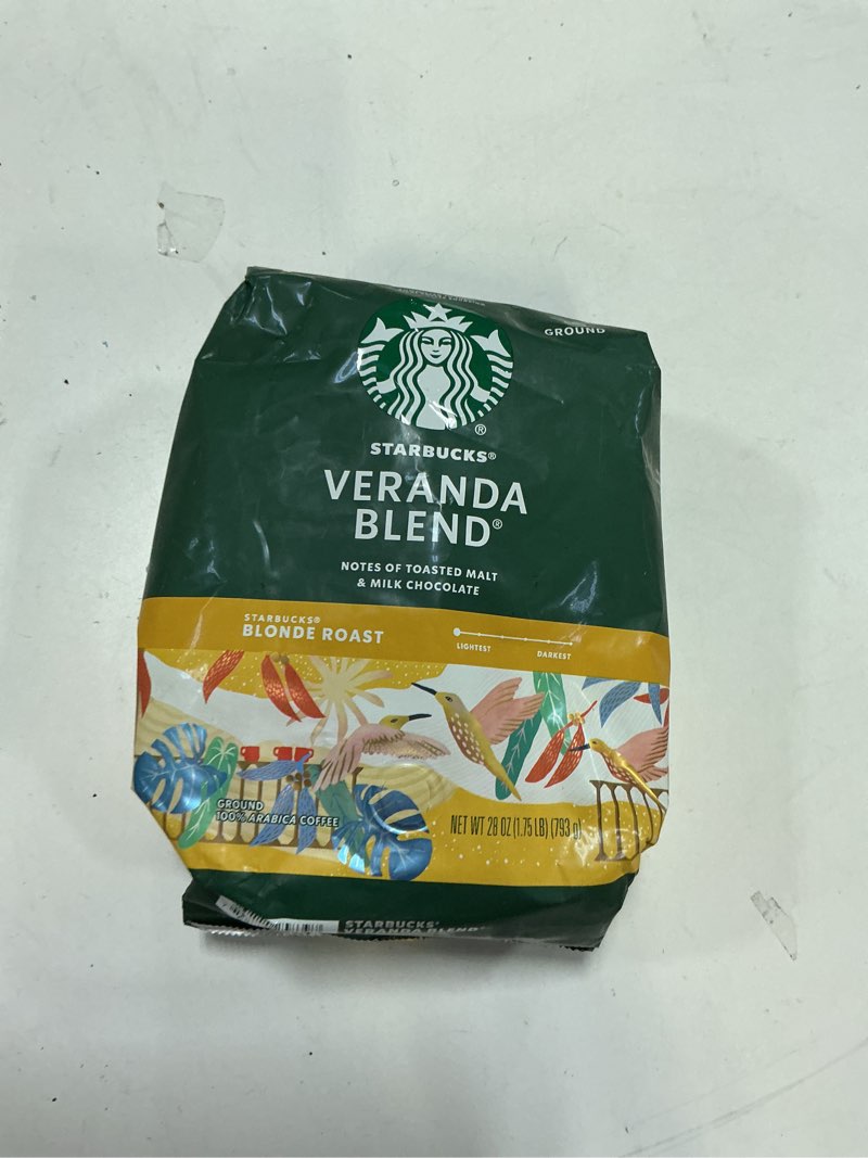 Condition photo showing New/Like New for  ( BBD : 30/JAN /2026 ) Starbucks Ground Coffee, Starbucks Blonde Roast Hot or Iced Coffee, Veranda Blend, 28 oz Veranda Blend 1.75 Pound (Pack of 1)