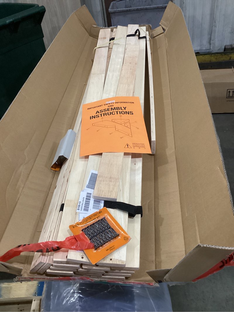 Condition photo showing Good Condition for signature design by ashley wooden mattress support bunkie board roll slat with nylon cord, queen, beige