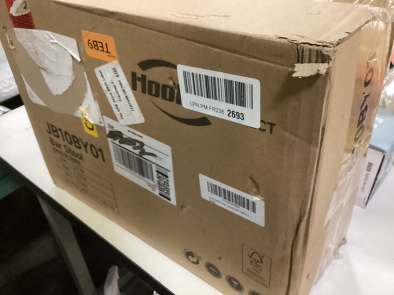 Condition photo showing New/Like New for HOOBRO Bar Stools, Set of 2 Bar Chairs, Counter Height Stools, Saddle Barstools with Curved Surface, 24.8 Inches, 2.4" Thick Upholstery, for Kitchen, Dining Room, Cafe Forest Green and Black JB10BY01 2 Forest Green + Black