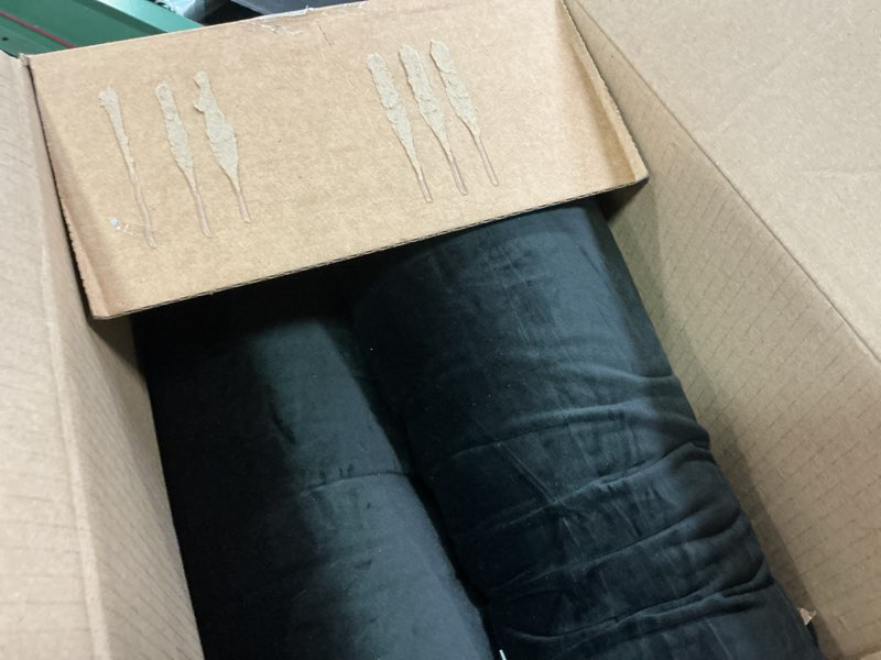 Condition photo showing As Is for Sherry Kline Velvet Set of 2 Neck Bolster Pillow, Made with Plush Velvet, Cylinder Pillows, for Couch & Bed, Decorative Round Throw Pillow, Back & Neck Support (Set of 2, Black) Black 18” x6”