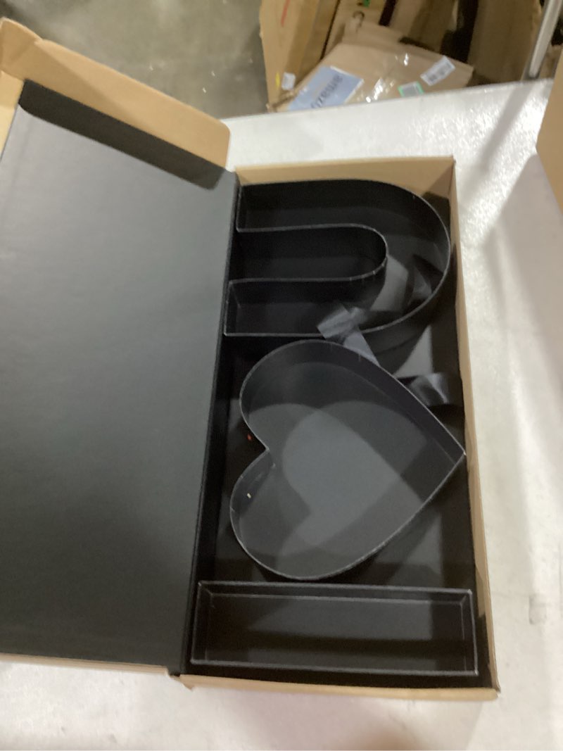 Condition photo showing Good Condition for WENPACK Empty I Love You Cardboard Letter Fillable Paper Gift Box Flower Chocolate Packaging (DarkBlack) 1 Count (Pack of 1) DarkBlack