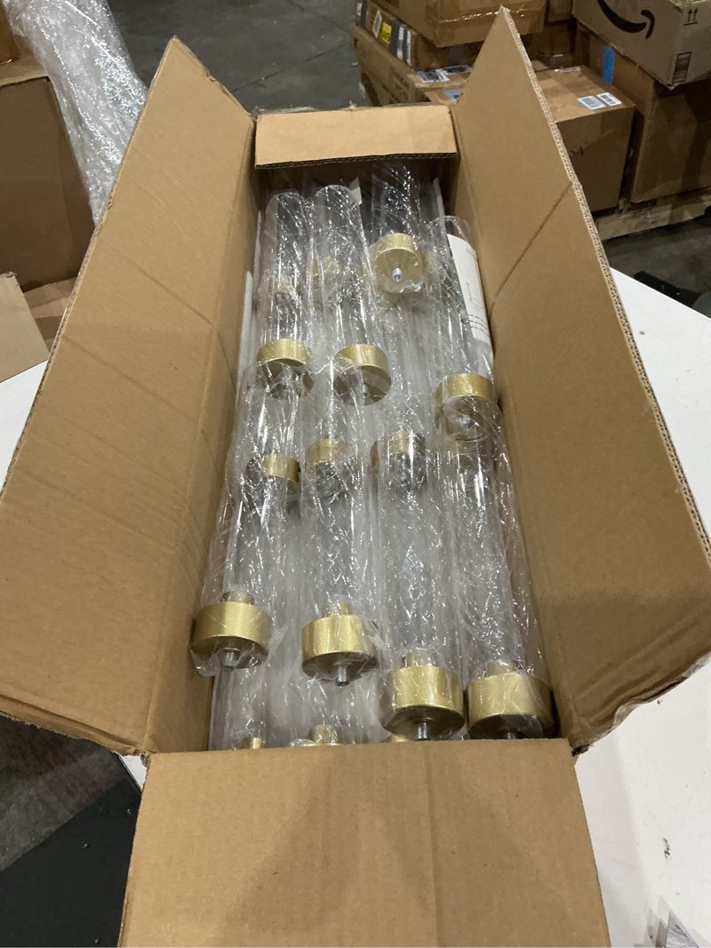 Condition photo showing Good Condition for 5 arm candelabra with acrylic lampshade set of 4 gold candelabra for wedding table birthday party home decoration 39.4'' candle holder fit led taper candles gold 4pcs