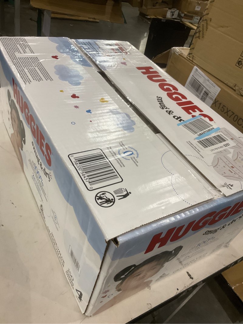 Condition photo showing New/Like New for Huggies Size 4 Diapers, Snug & Dry Baby Diapers, Size 4 (22-37 lbs), 150 Count, Packaging May Vary Size 4 150