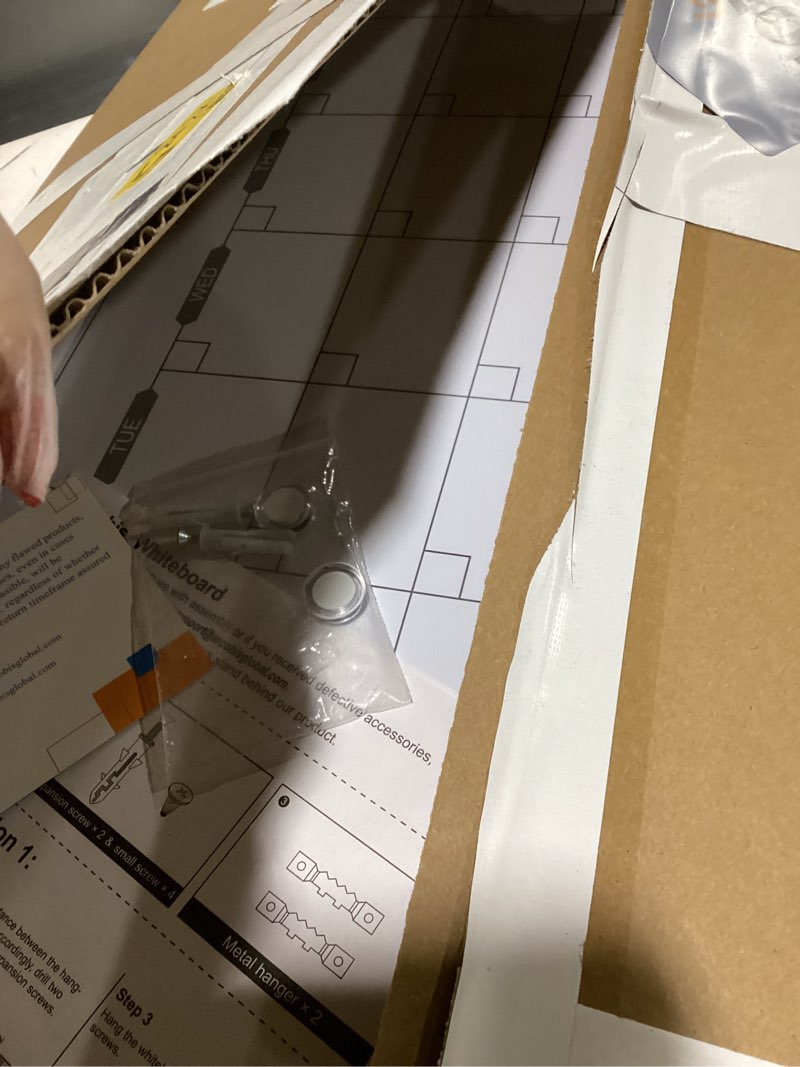 Condition photo showing As Is for ARCOBIS Monthly Calendar Whiteboard, 24" x 18" Magnetic Dry Erase Calendar with Black Frame, Wall Hanging Planner for Home, Office, School Black 24" x 18"