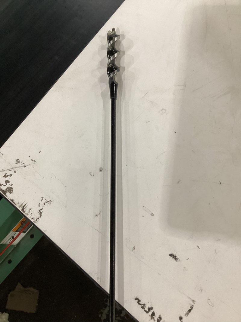 Condition photo showing Good Condition for flexible installer drill bit for pulling wires through walls ceilings and sidewalks, 54-inch long, 3/4-inch auger with a fish eye hole and screw point, 1/4" 3-flat anti-slip shank. 3/4” 54”