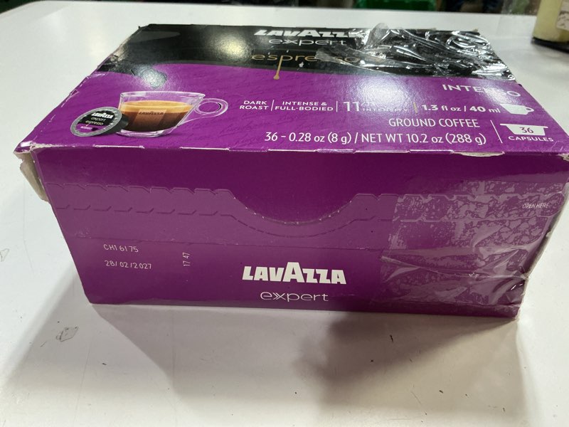 Condition photo showing Good Condition for (28/02/2027)Lavazza Expert Espresso Intenso Capsules  Dark Roast  Arabica and Robusta Blend  Compatible with Lavazza Classy Machines (36 Capsules)