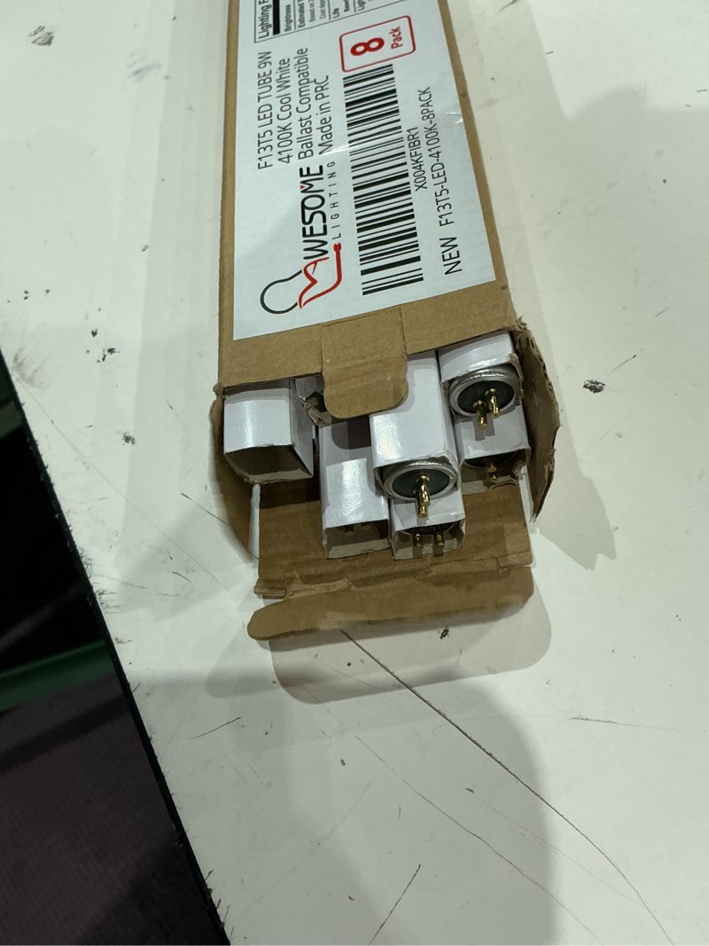 Condition photo showing Good Condition for 8 pack 21 inch f13t5/cw led replacement bulbs, 4100k cool white, t5 led 9 watts replace fluorescent bulb with led, replacement tube for counter and cabinet fixture 4100k cool white 8 pack