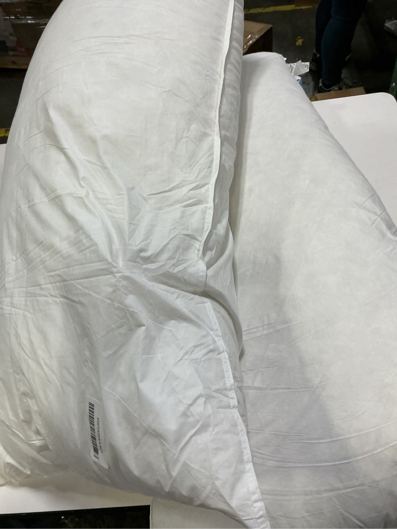 Condition photo showing As Is for Canadian Luxury Goose Down Pillow King Size - 1050 Fill Power, 100% Cotton with Teflon Shell- Ultra Comfort Sleep Pillows - Bed Pillows for Back, Stomach, Side Sleeper(White,King(Pack of 2)) White King(Pack of 2)