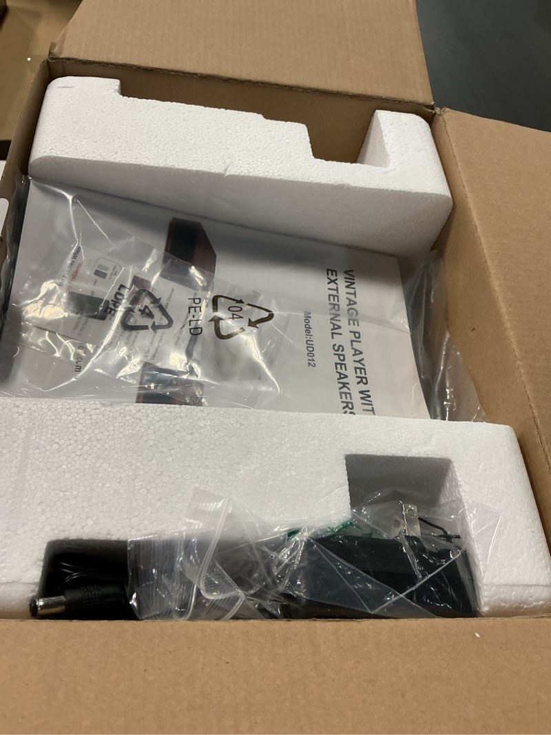 Condition photo showing Good Condition for Vinyl Record Player with Speakers,Bluetooth Portable Turntable for Vinyl Records,Phonograph LP Player with 3 Speed USB RCA in Vintage Brown